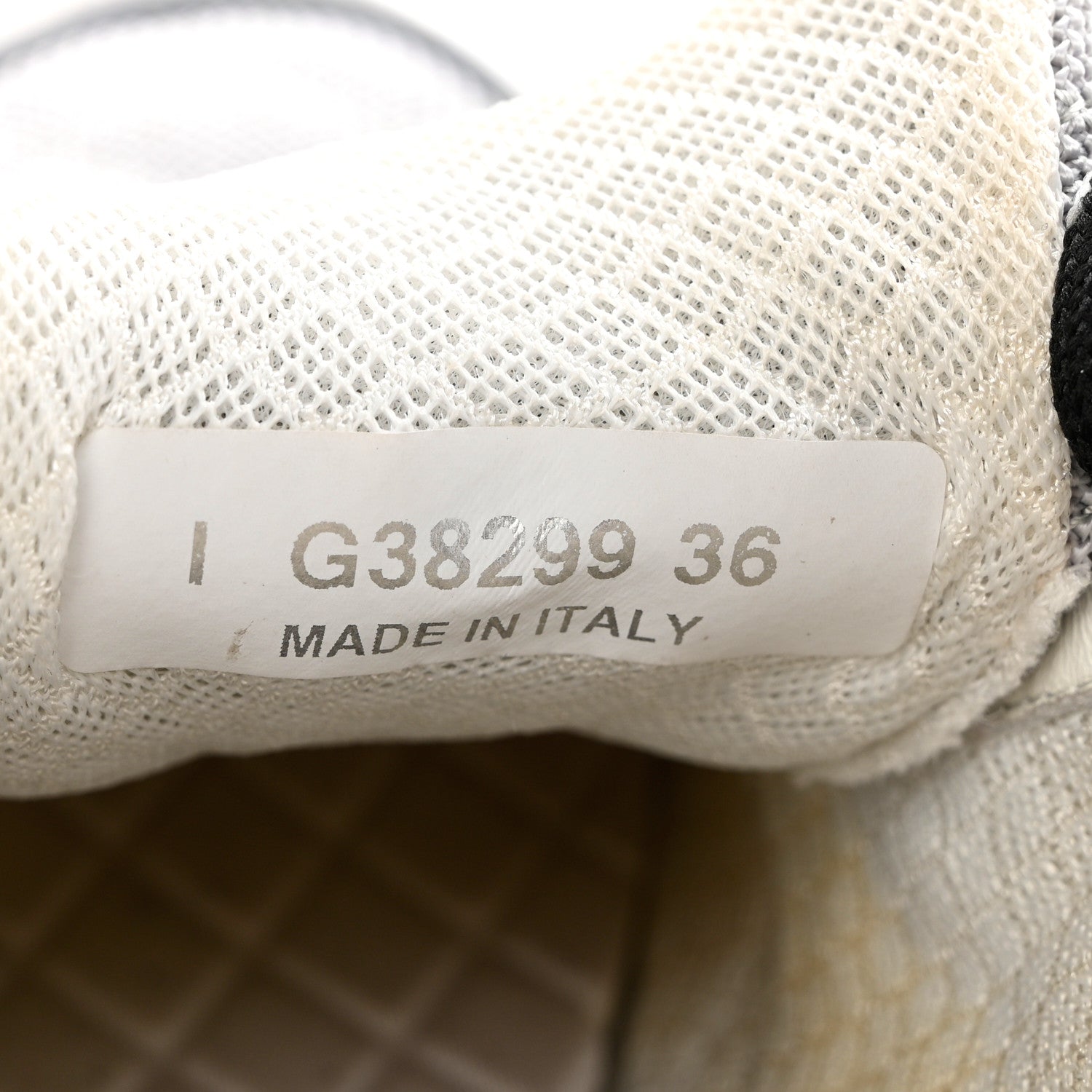 Chanel Nylon Calfskin Suede Womens CC Sneakers 36 Grey White 7 of 9