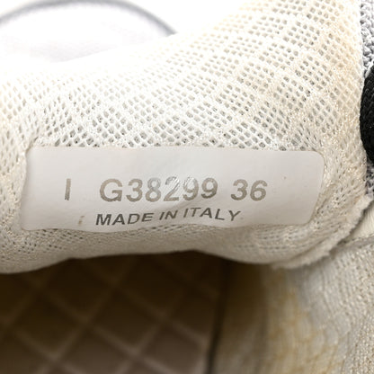 Chanel Nylon Calfskin Suede Womens CC Sneakers 36 Grey White 7 of 9