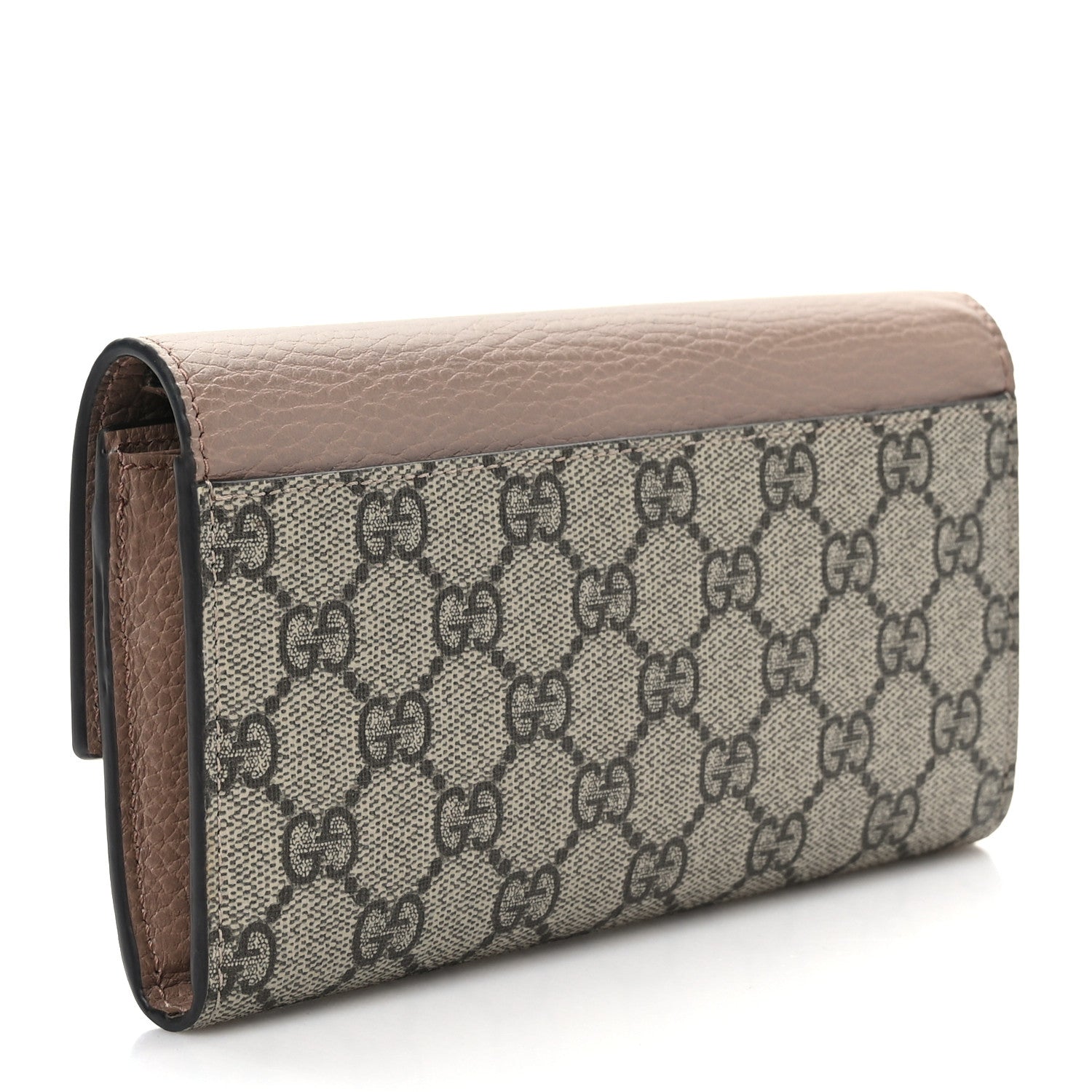 Gucci Dollar Calfskin GG Supreme Monogram GG Marmont Continental Wallet Porcelain Rose Beige Ebony 3 of 8
