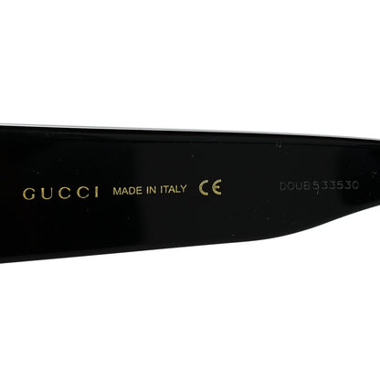 Gucci Acetate Square Frame Sunglasses GG0083S Glitter Red Black Green 5 of 9