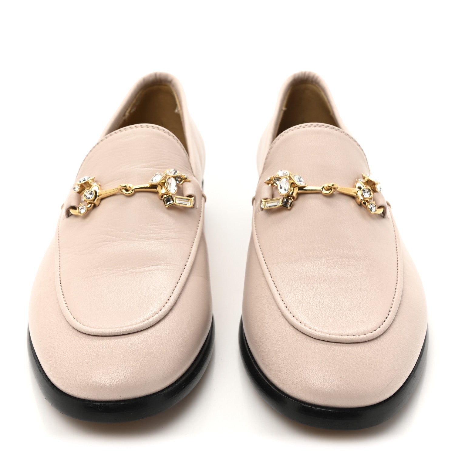 Gucci Malaga Kid Crystal Horsebit Womens Jordaan Loafers 36 Pink Hibiscus 3 of 12