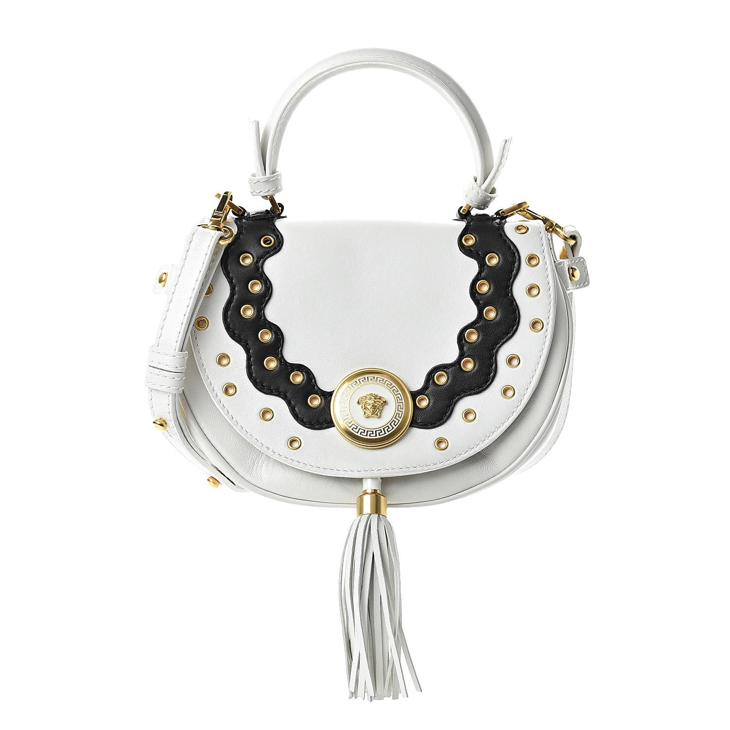 Versace Calfskin Vanitas Crossbody Bag White 1 of 21