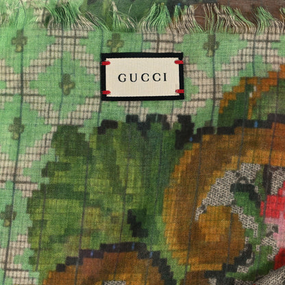 Gucci Modal Silk GG Monogram GG Eden Square Scarf Multicolor 2 of 3