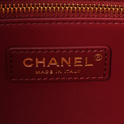 Chanel Calfskin Crocodile Embossed Archetype Small Shopping Tote Burgundy 6 of 11