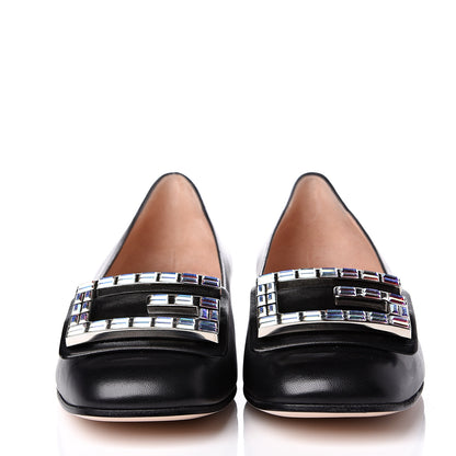 Gucci Malaga Kid Crystal Square G Madelyn Ballet Flats 36 Black 3 of 11