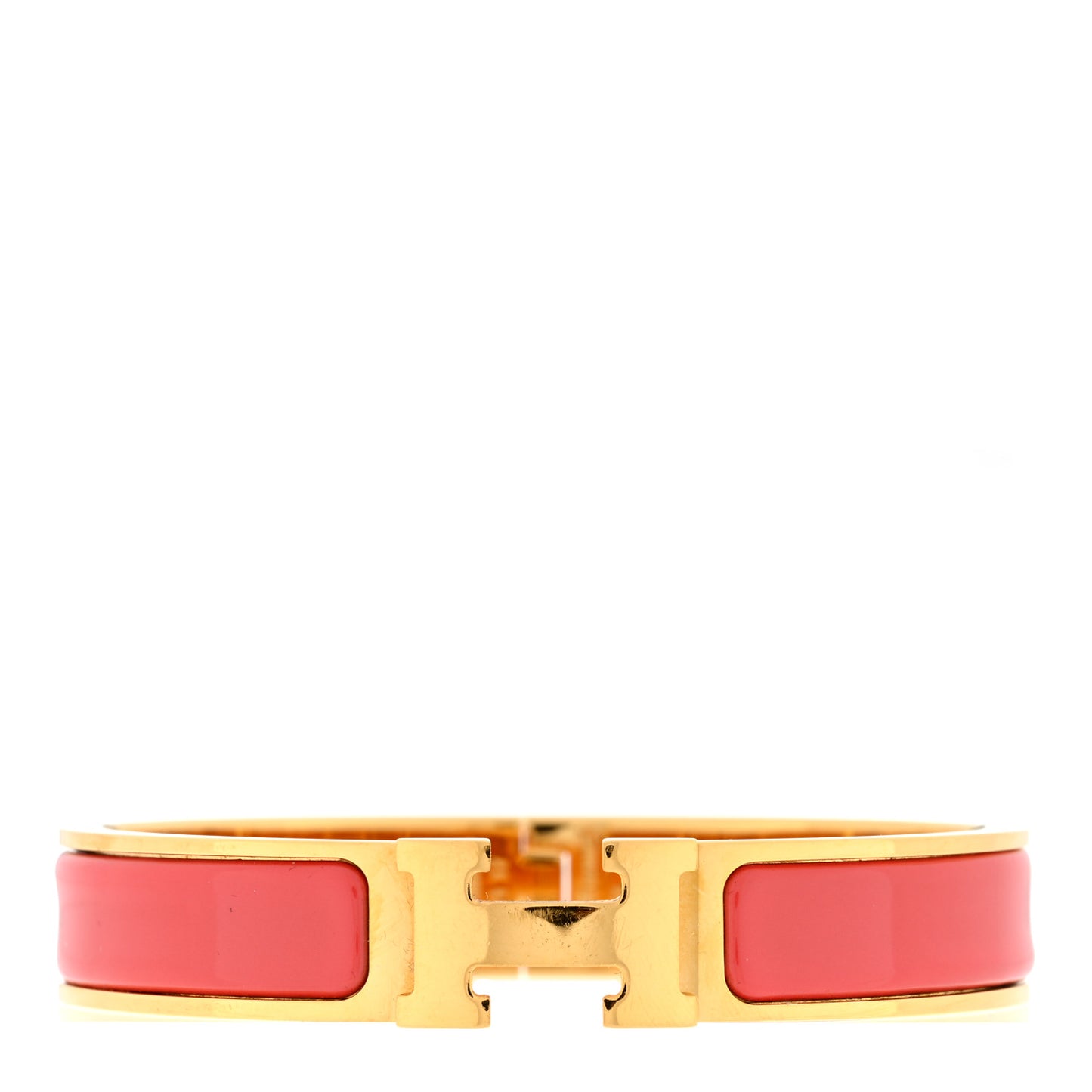 Enamel Narrow Clic Clac H Bracelet GM Rouge Corail