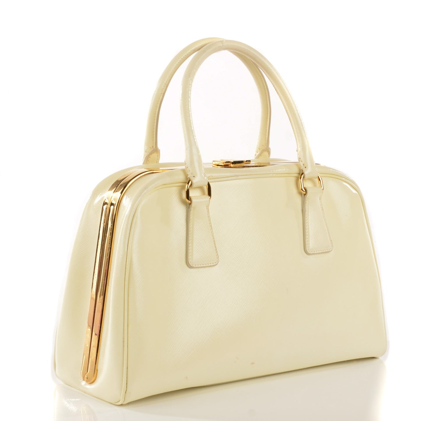 Saffiano Vernice Frame Bag White