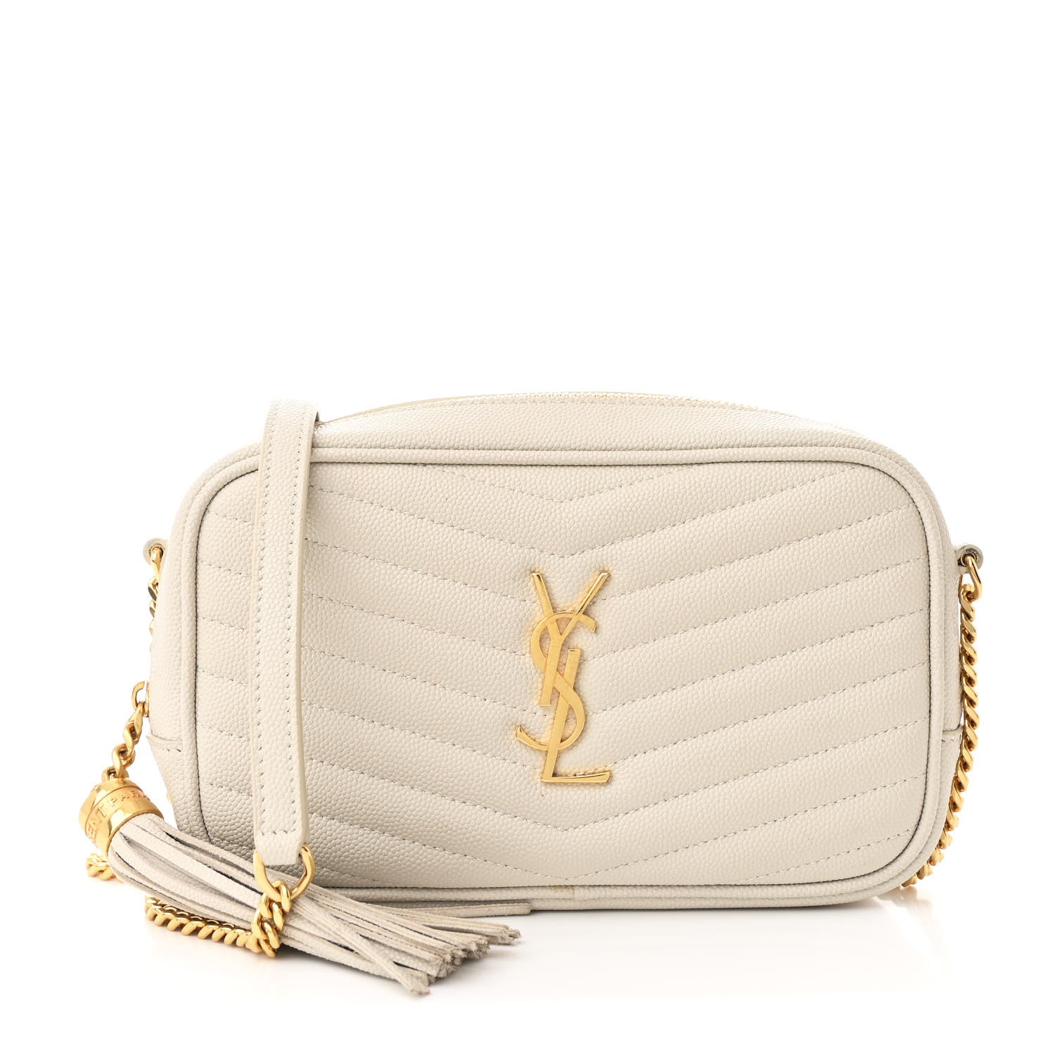 Saint Laurent Grain De Poudre Matelasse Monogram Mini Lou Camera Bag Crema Soft 1 of 11