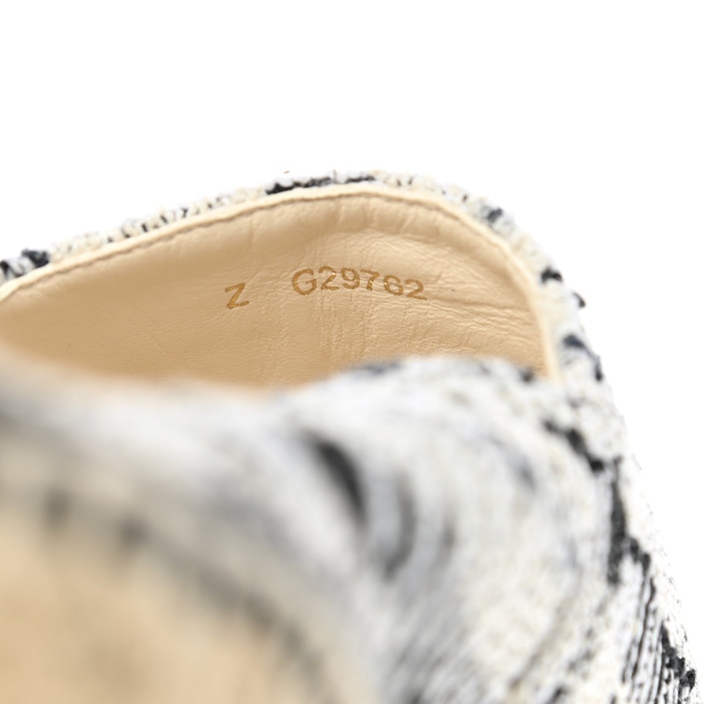 Tweed Lambskin CC Espadrilles 40 Ivory Grey Black