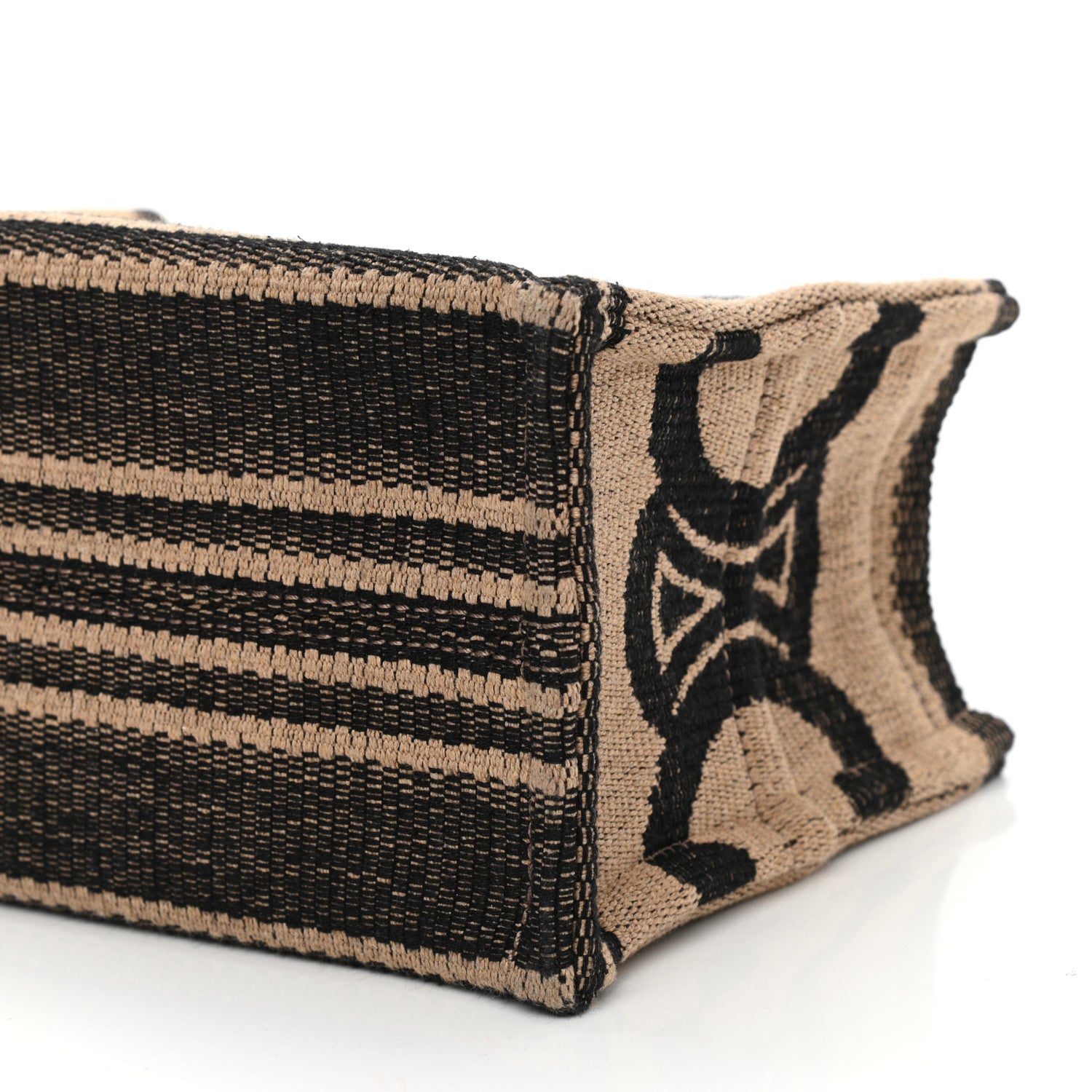 Celine Stripe Triomphe Small Cabas Beige Black 9 of 9