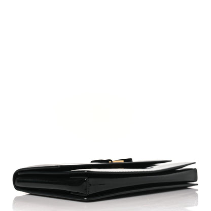 Salvatore Ferragamo Patent Ginny Vara Bow Shoulder Bag Black 4 of 9