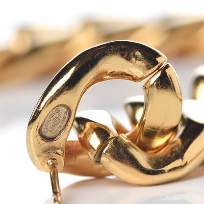 Chanel Metal CC Pick Drop Earrings Gold 4 of 4