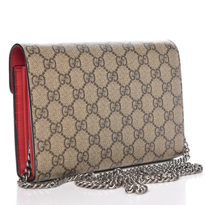 Gucci GG Supreme Monogram Mini Dionysus Chain Wallet Beige Vulcanic Red 3 of 10