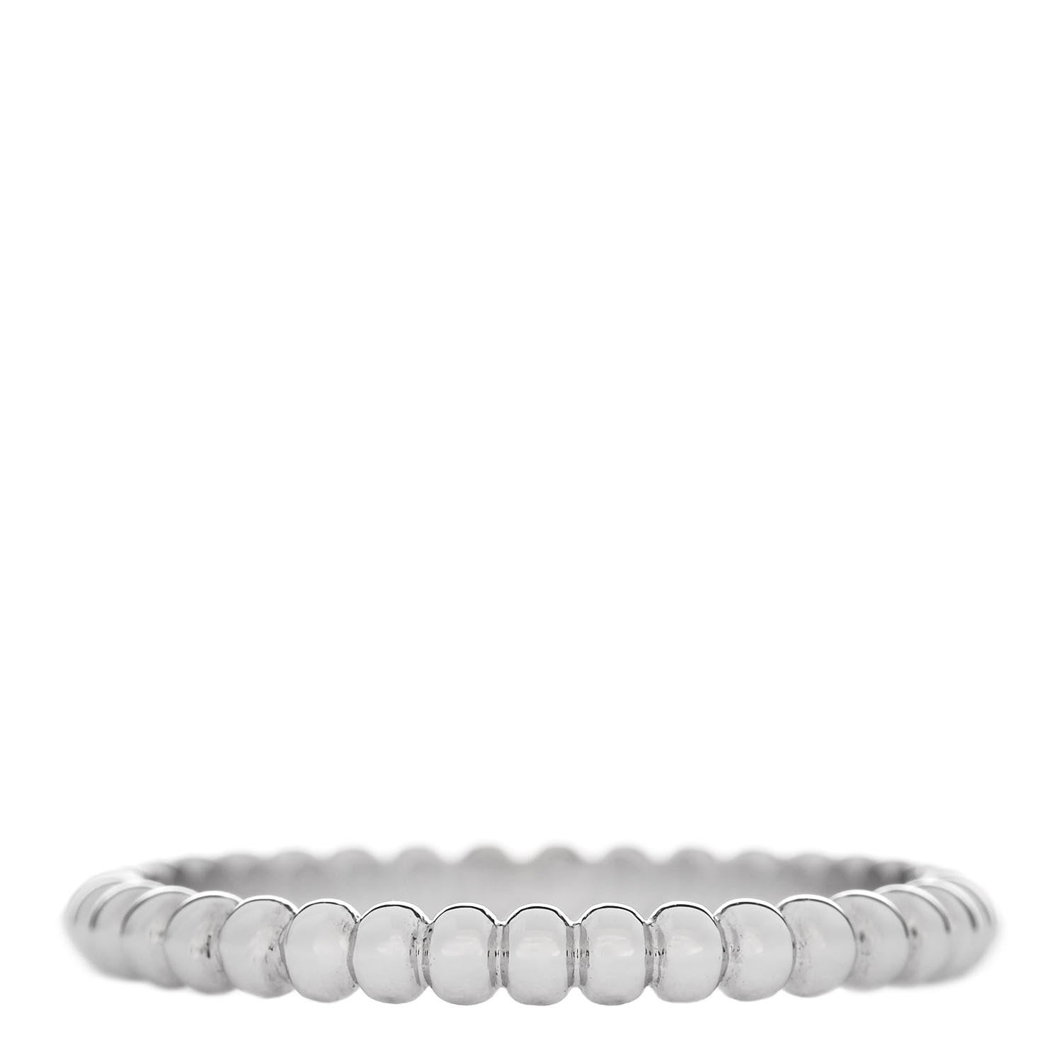 Van Cleef & Arpels 18K White Gold Small Perlee Ring 53 6.25 3 of 4