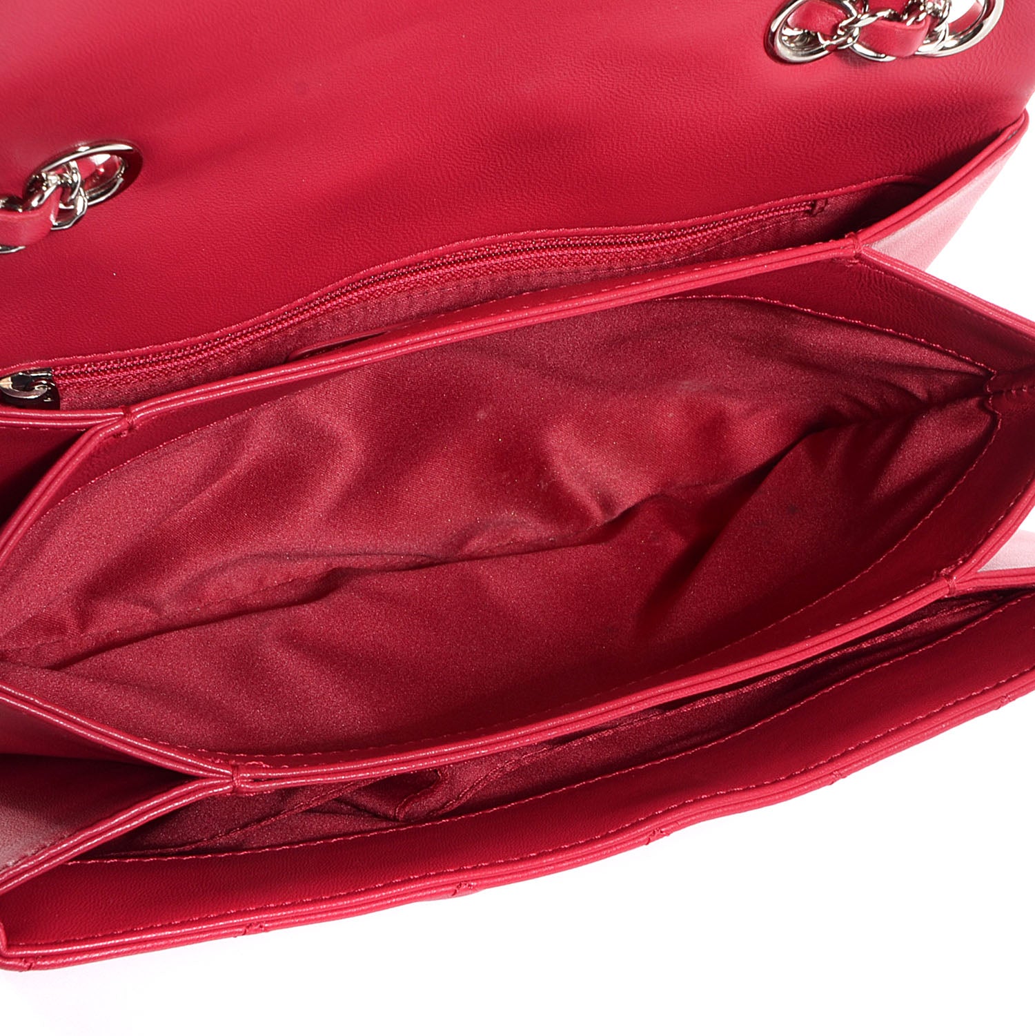 Chanel Lambskin Quilted Medium 3 Flap Dark Pink 5 of 8
