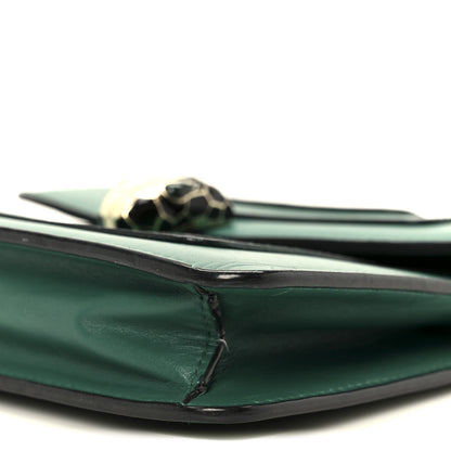 Bulgari Calfskin Small Serpenti Forever Snake Strap Crossbody Bag Emerald Green 11 of 11