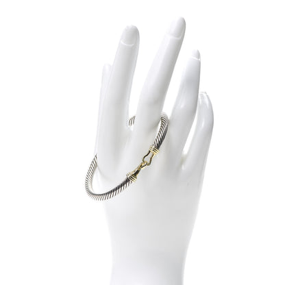 David Yurman Sterling Silver 14K Yellow Gold 5mm Cable Classic Buckle Bracelet 2 of 4