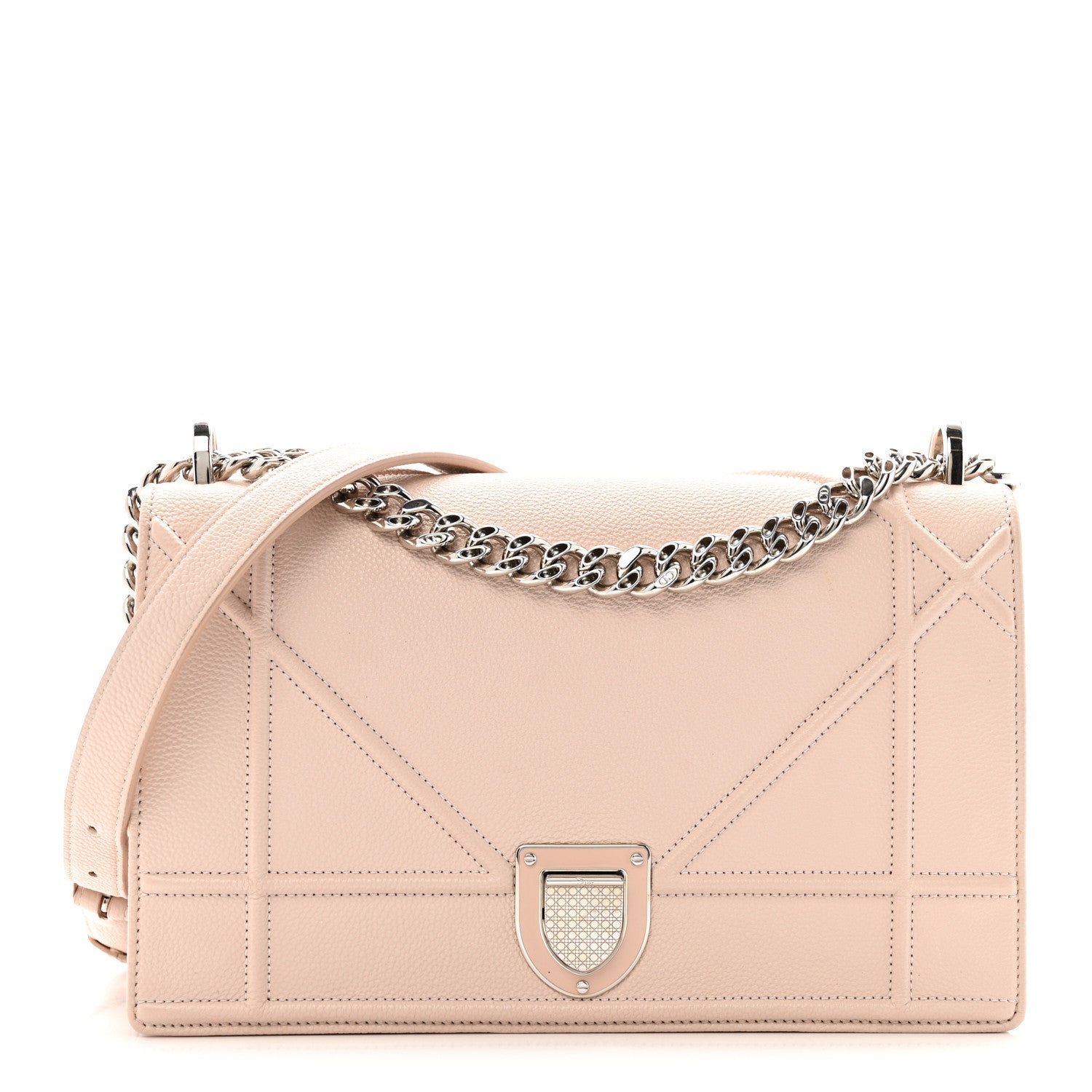 Christian Dior Grained Calfskin Medium Diorama Flap Bag Nude 1 of 15