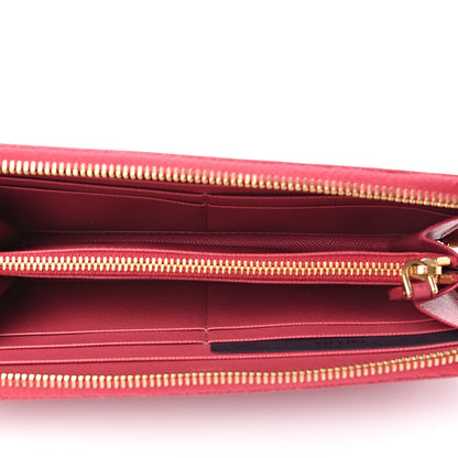 Prada Saffiano Zip Around Wallet Peonia 4 of 11