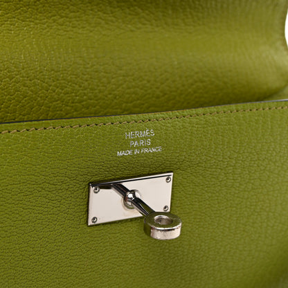 Hermes Chevre Mysore Kelly Longue Wallet Vert Anis 6 of 7