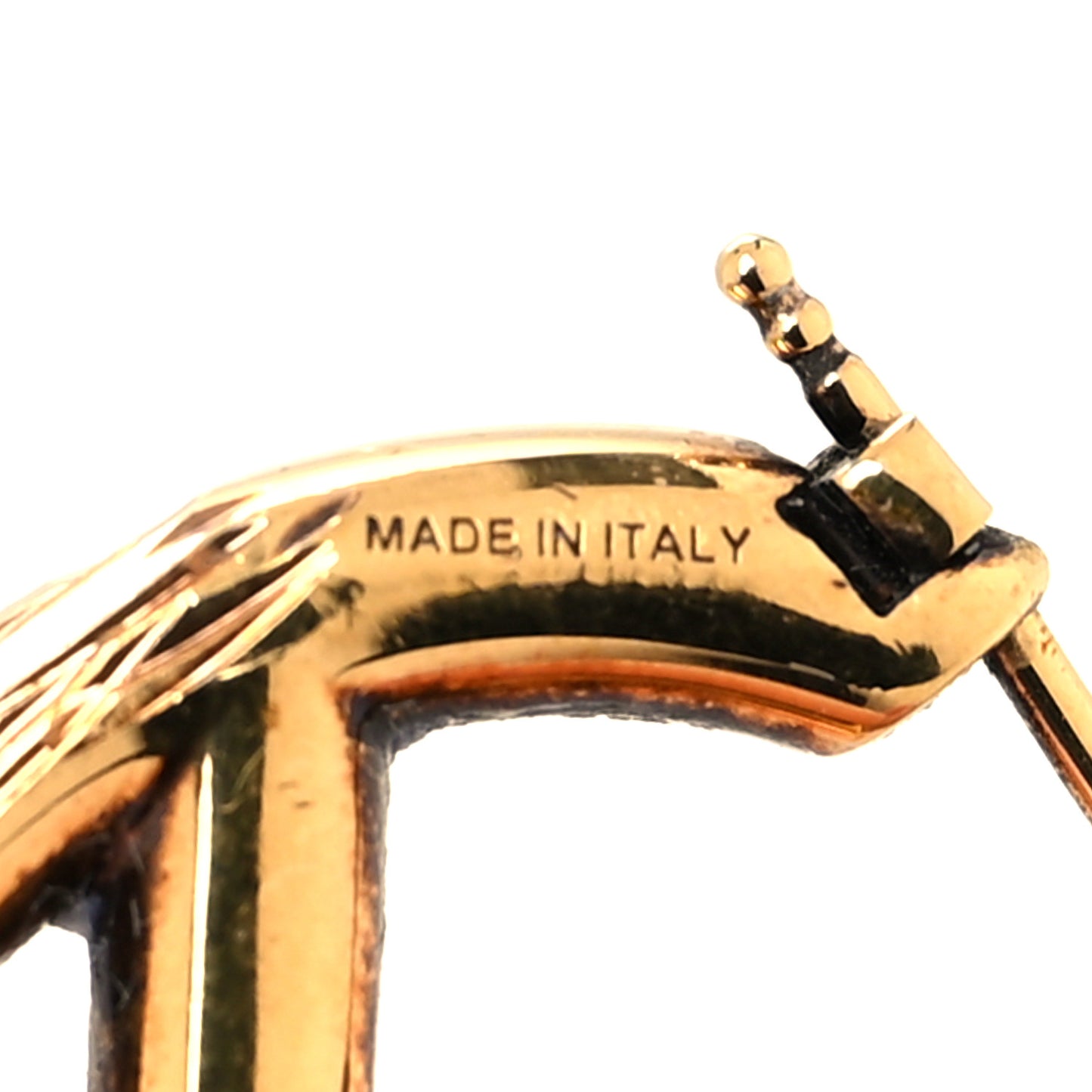 Metal FF Hoop Earrings Gold