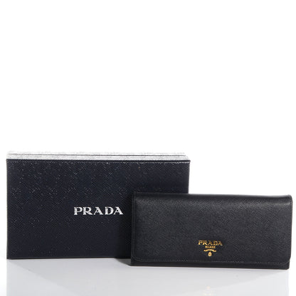 Prada Saffiano Metal Continental Flap Wallet Nero Black 5 of 10