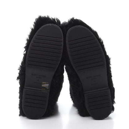 Saint Laurent Shearling Lamb Boots 42 Black 6 of 8