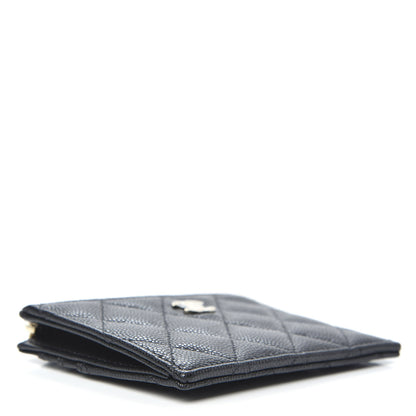 Chanel Caviar Quilted CC Zip Card Holder Black 4 of 8