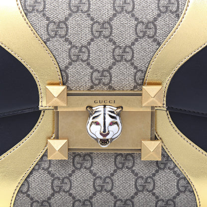 Gucci GG Supreme Monogram Small Osiride Top Handle Bag Black Gold 11 of 11