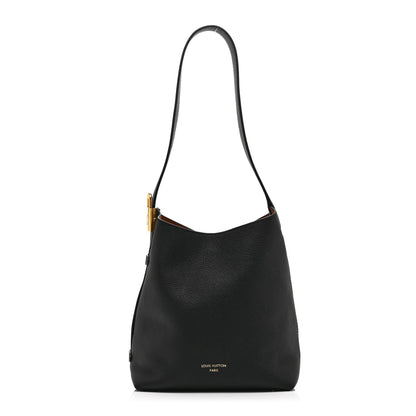 Louis Vuitton Grained Calfskin Low Key Hobo PM Black 1 of 10