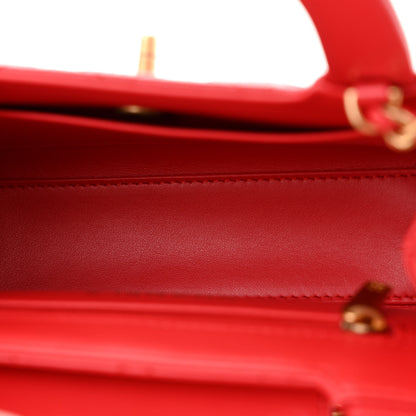 Chanel Shiny Aged Calfskin Quilted Nano Kelly Shopper Red 5 of 12