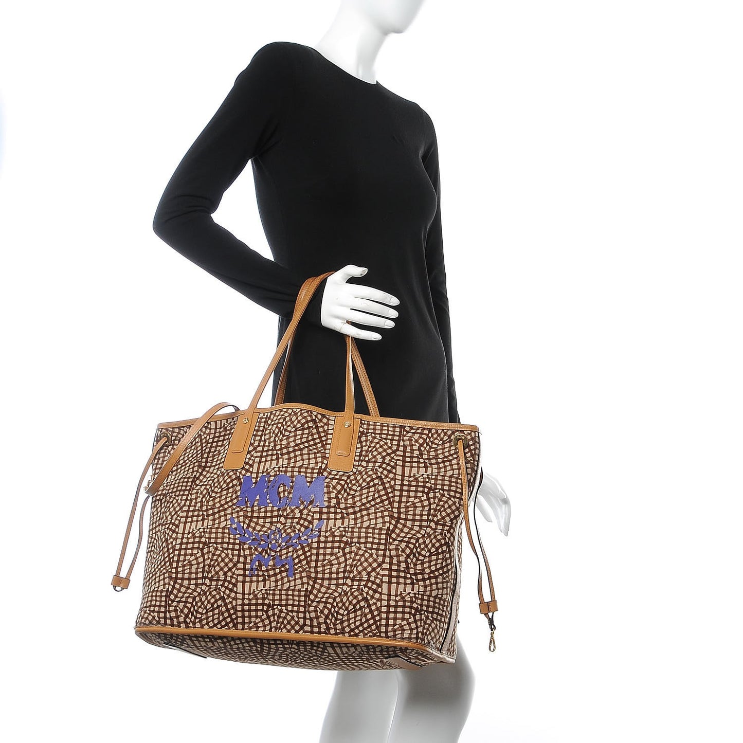Visetos Large Liz Reversible Shopper Tote Cognac