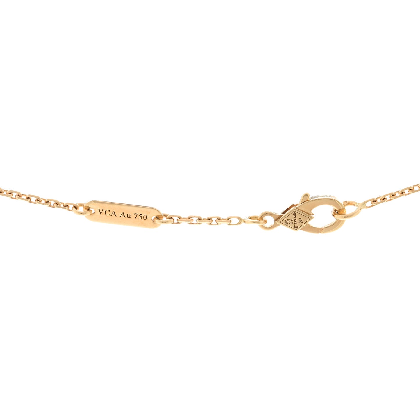 18K Yellow Gold Carnelian Vintage Alhambra Pendant Necklace