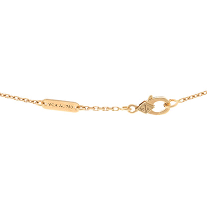 Van Cleef & Arpels 18K Yellow Gold Carnelian Vintage Alhambra Pendant Necklace 4 of 5