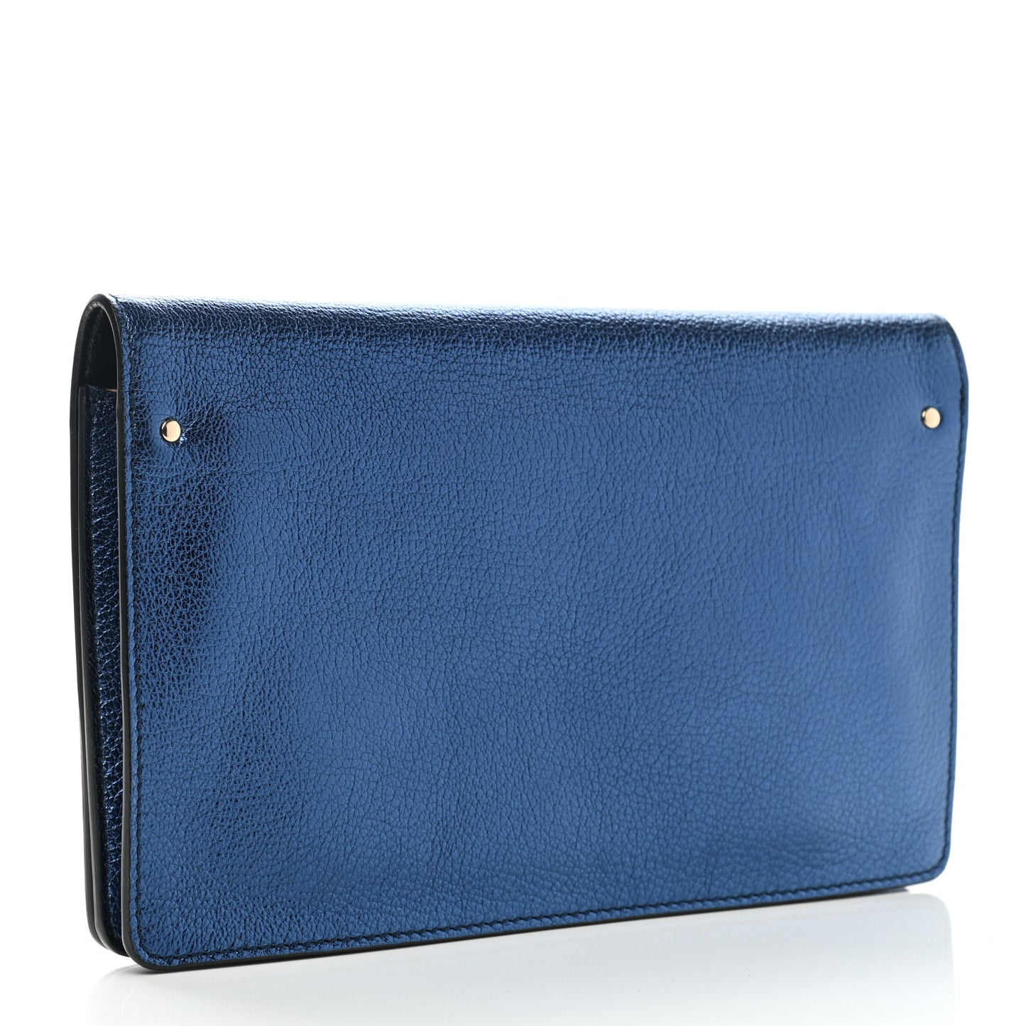 Metallic Grained Calfskin Gabrielle Clutch Blue