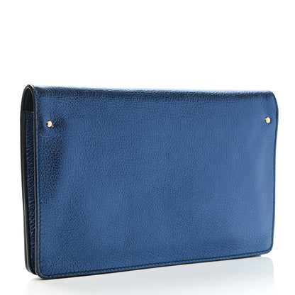 Chloe Metallic Grained Calfskin Gabrielle Clutch Blue 3 of 7