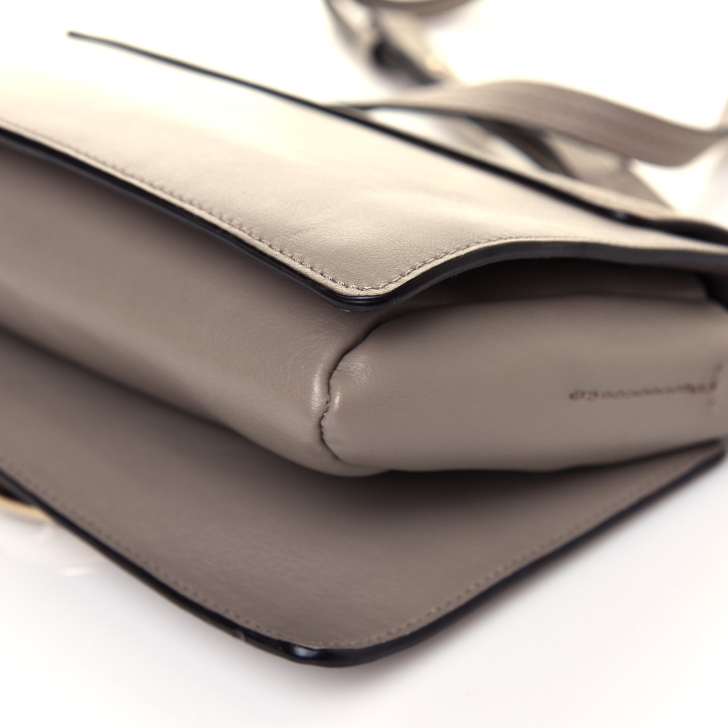 Suede Calfskin Small Faye Shoulder Bag Motty Grey