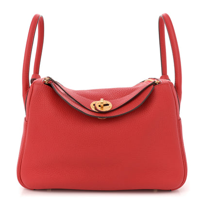 Hermes Taurillon Clemence Lindy 26 Rouge De Coeur 1 of 10