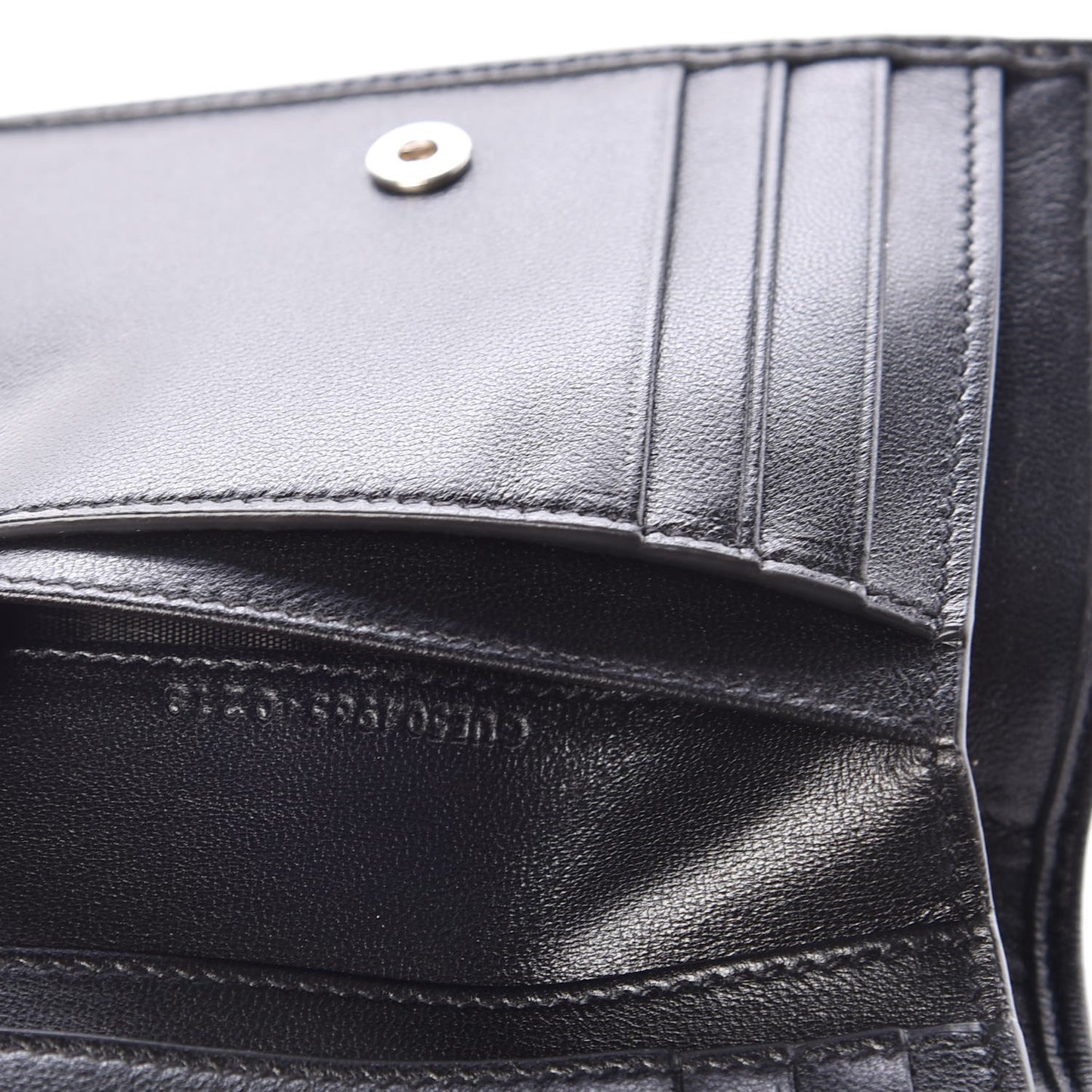 Lambskin Y Quilted Monogram Compact Loulou Wallet Black