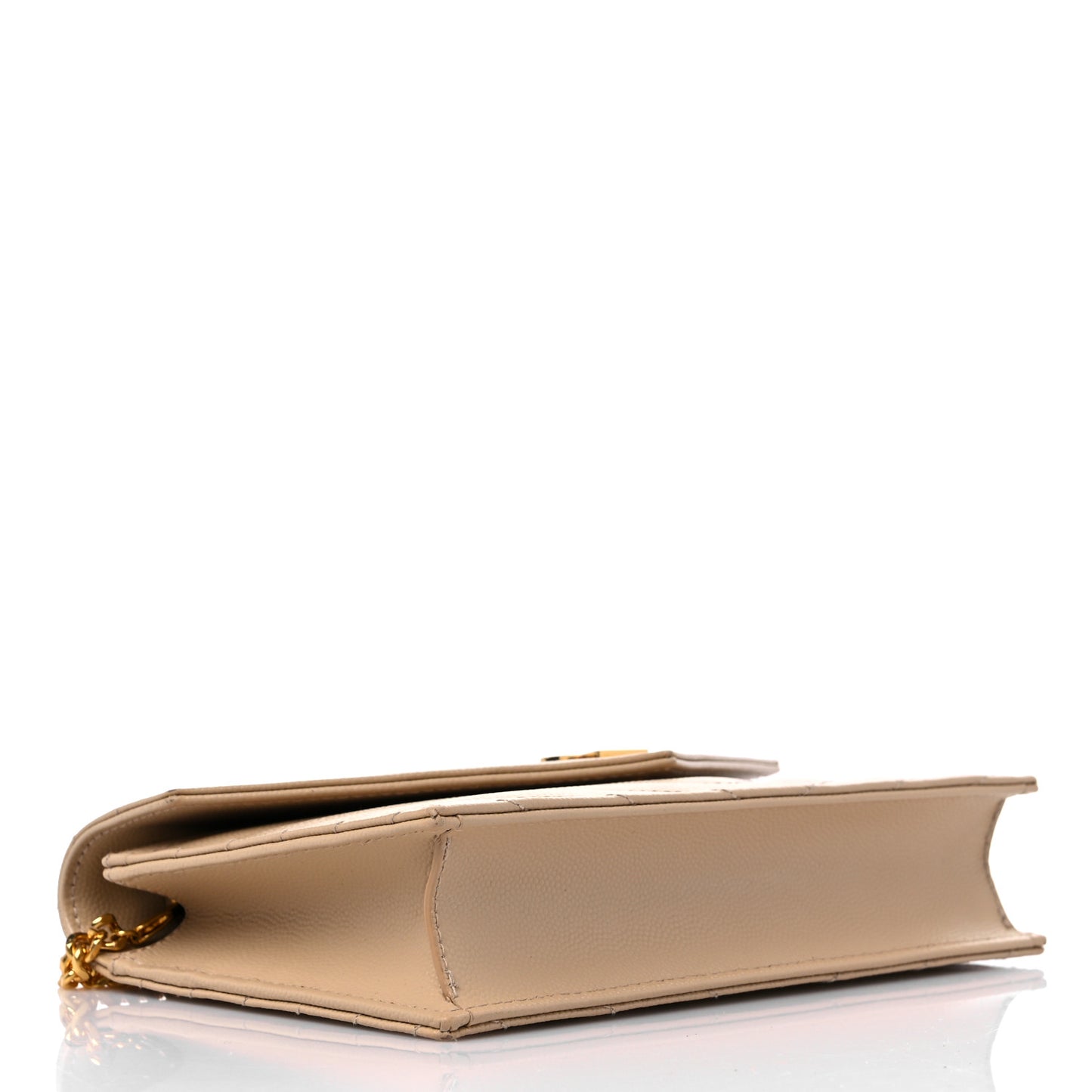 Grain De Poudre Matelasse Chevron Monogram Envelope Chain Wallet Nude Powder
