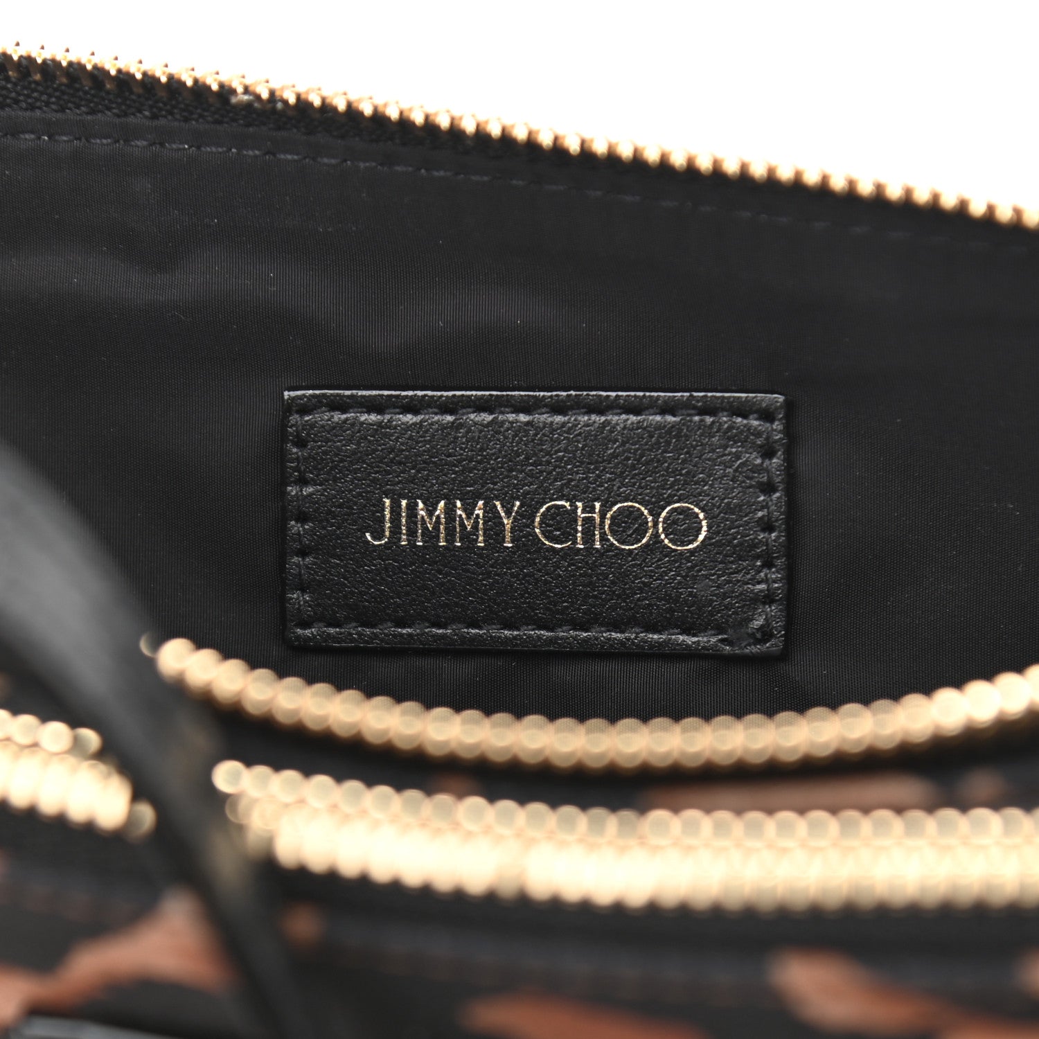 Jimmy Choo Nylon Leopard Print Candice Crossbody Black 7 of 13