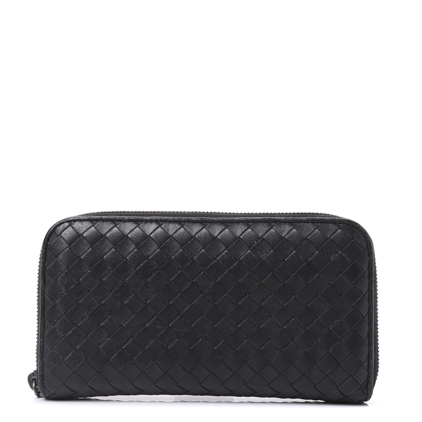 Nappa Intrecciato Zip Around Wallet Black