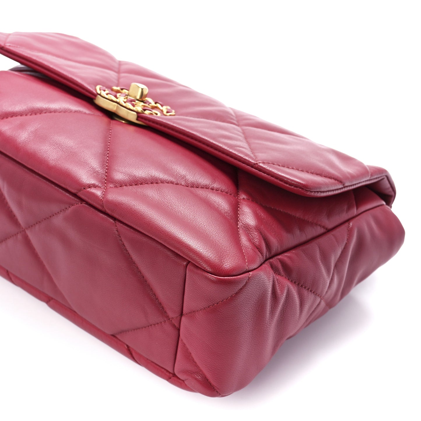 Goatskin Quilted Large Chanel 19 Flap Dark Pink