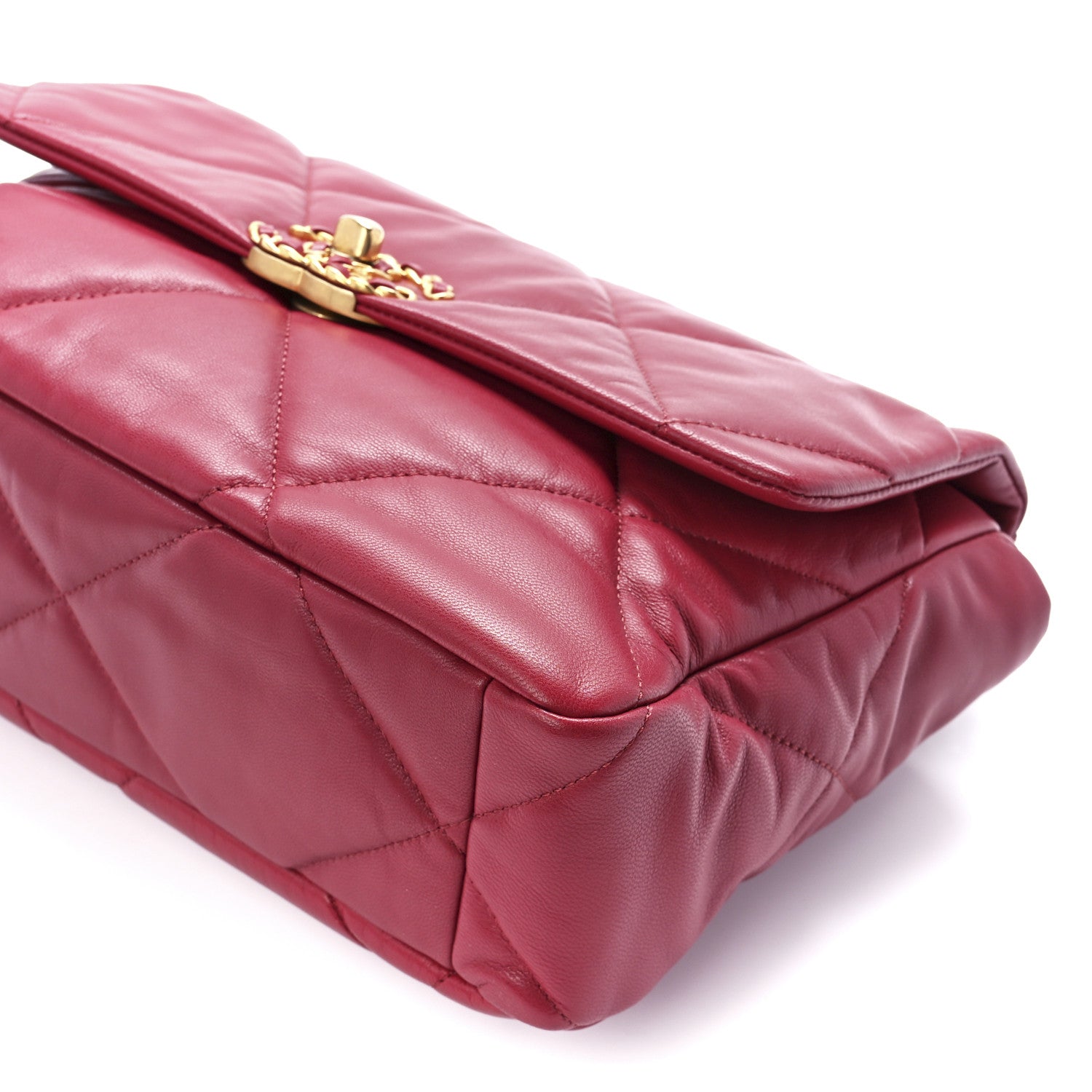 Chanel Goatskin Quilted Large Chanel 19 Flap Dark Pink 11 of 11