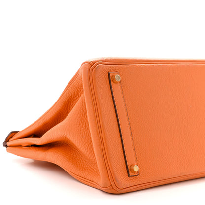 Hermes Taurillon Clemence Birkin 35 Orange 9 of 15