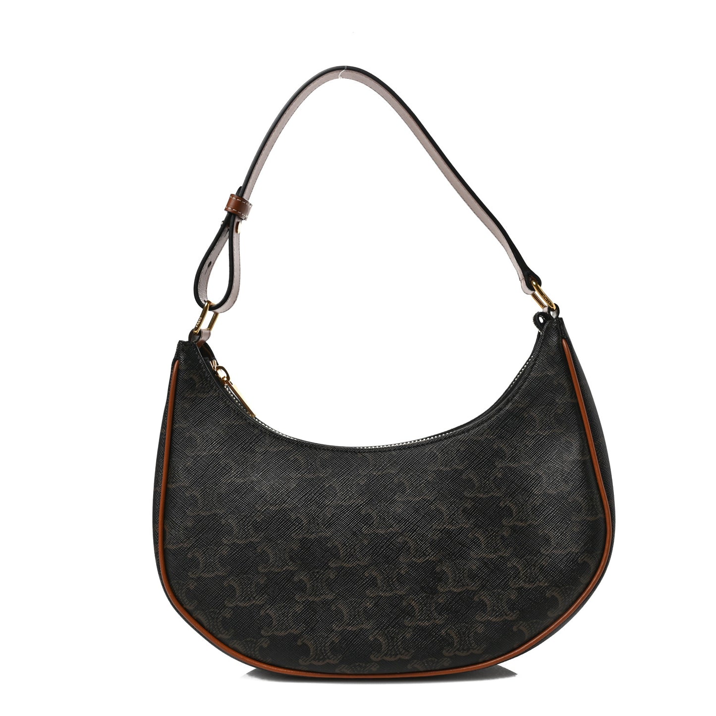 Triomphe Canvas Calfskin Ava Shoulder Bag Tan