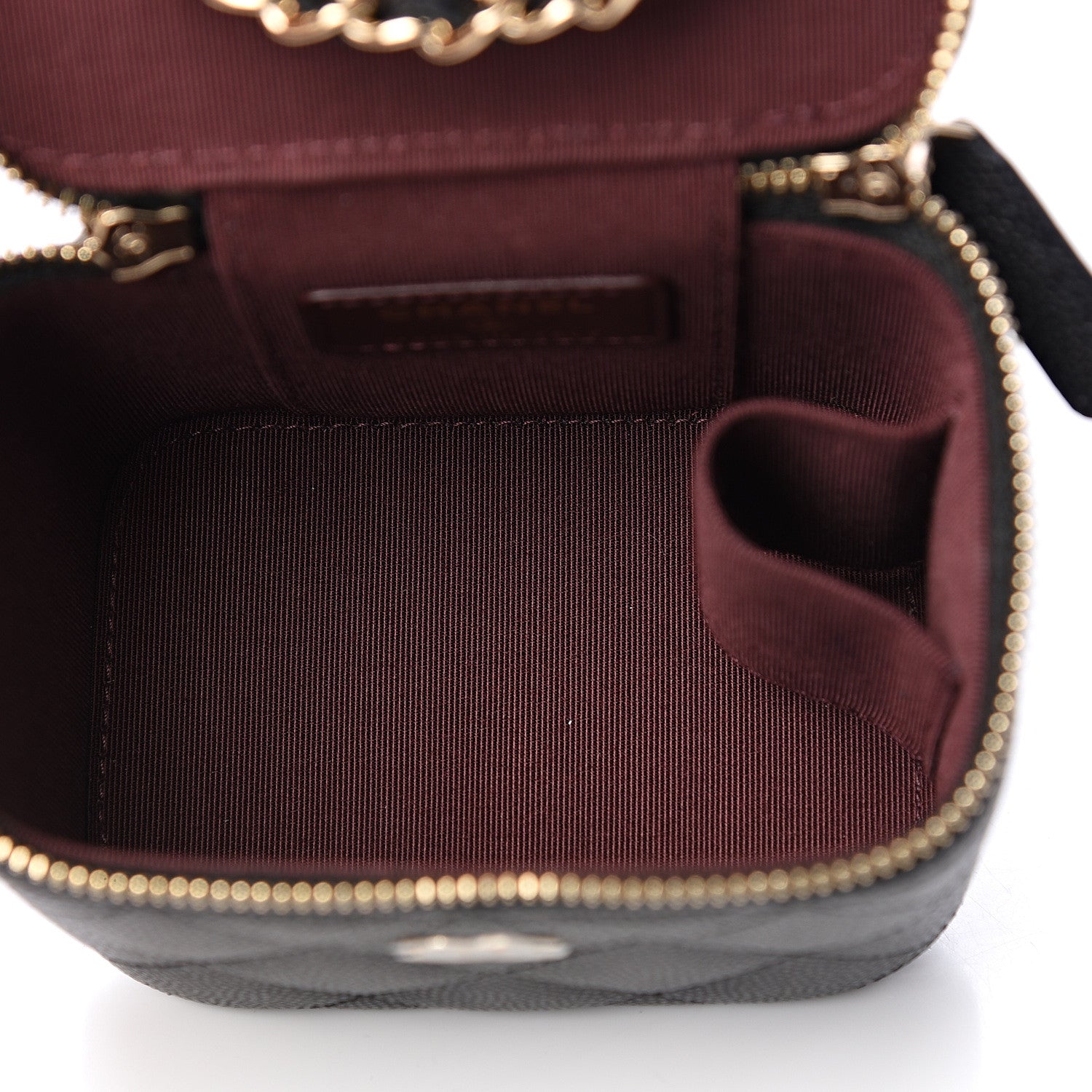 Chanel Caviar Quilted Mini Vanity Case With Chain Black 4 of 9