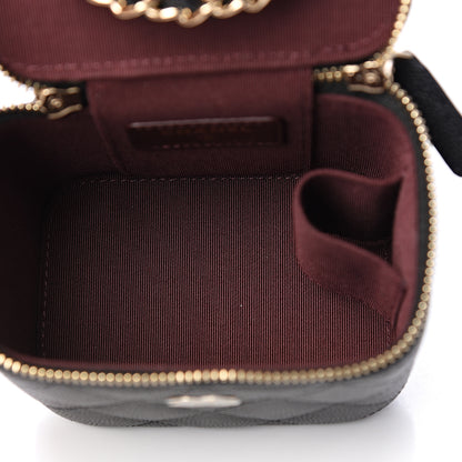 Chanel Caviar Quilted Mini Vanity Case With Chain Black 4 of 9