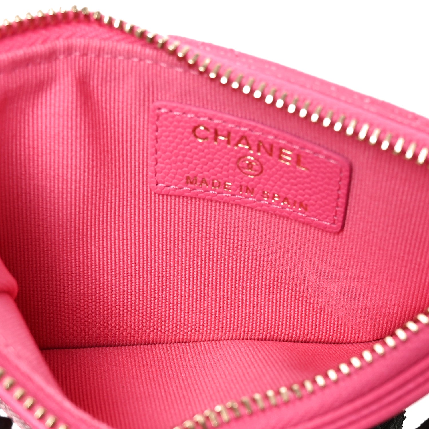 Chanel Caviar Quilted Flap Zip Card Holder Dark Pink 5 of 7