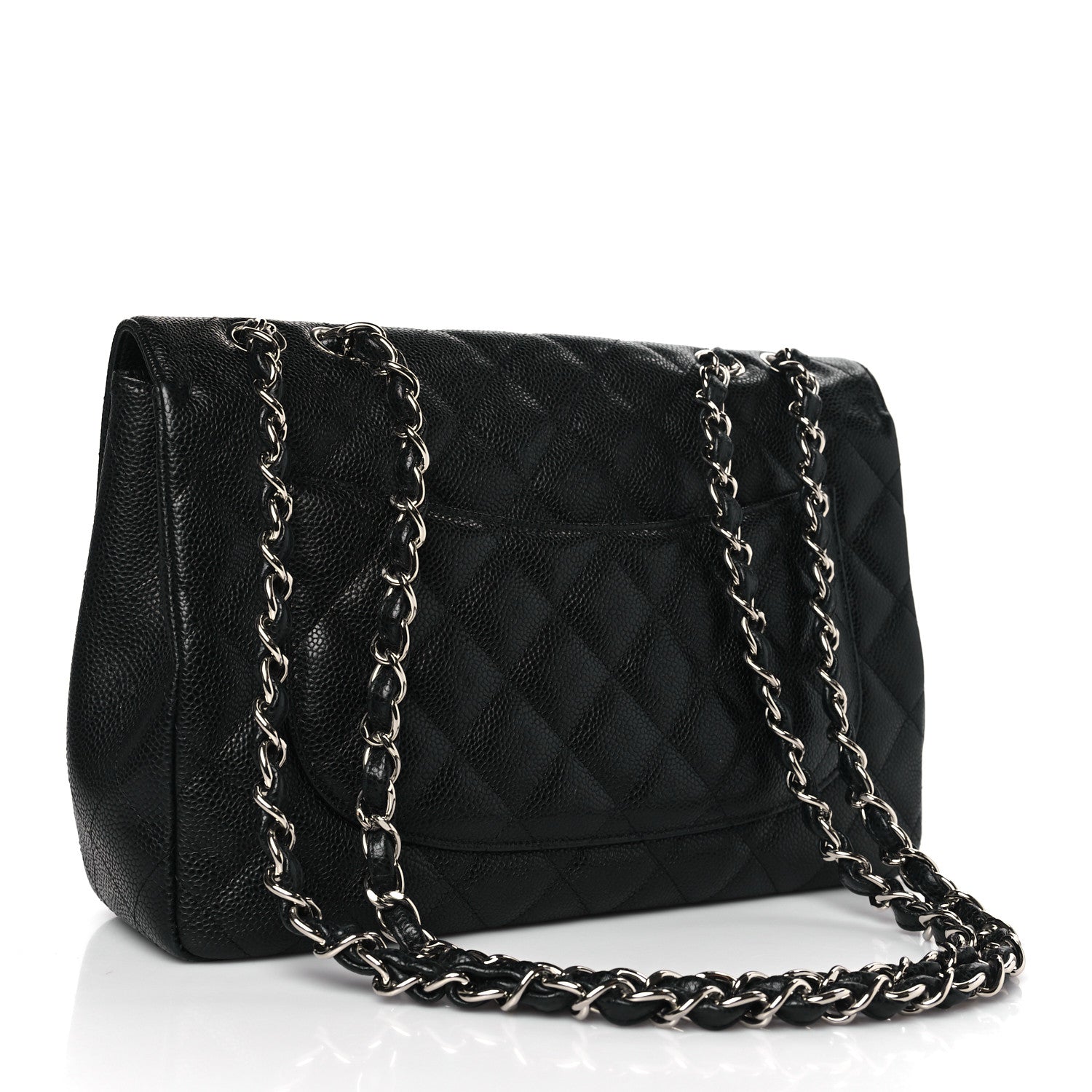 Chanel Caviar Quilted Jumbo Single Flap Black 3 of 9